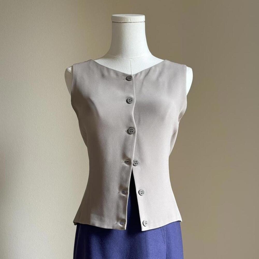Armani italian silk blend cream vest